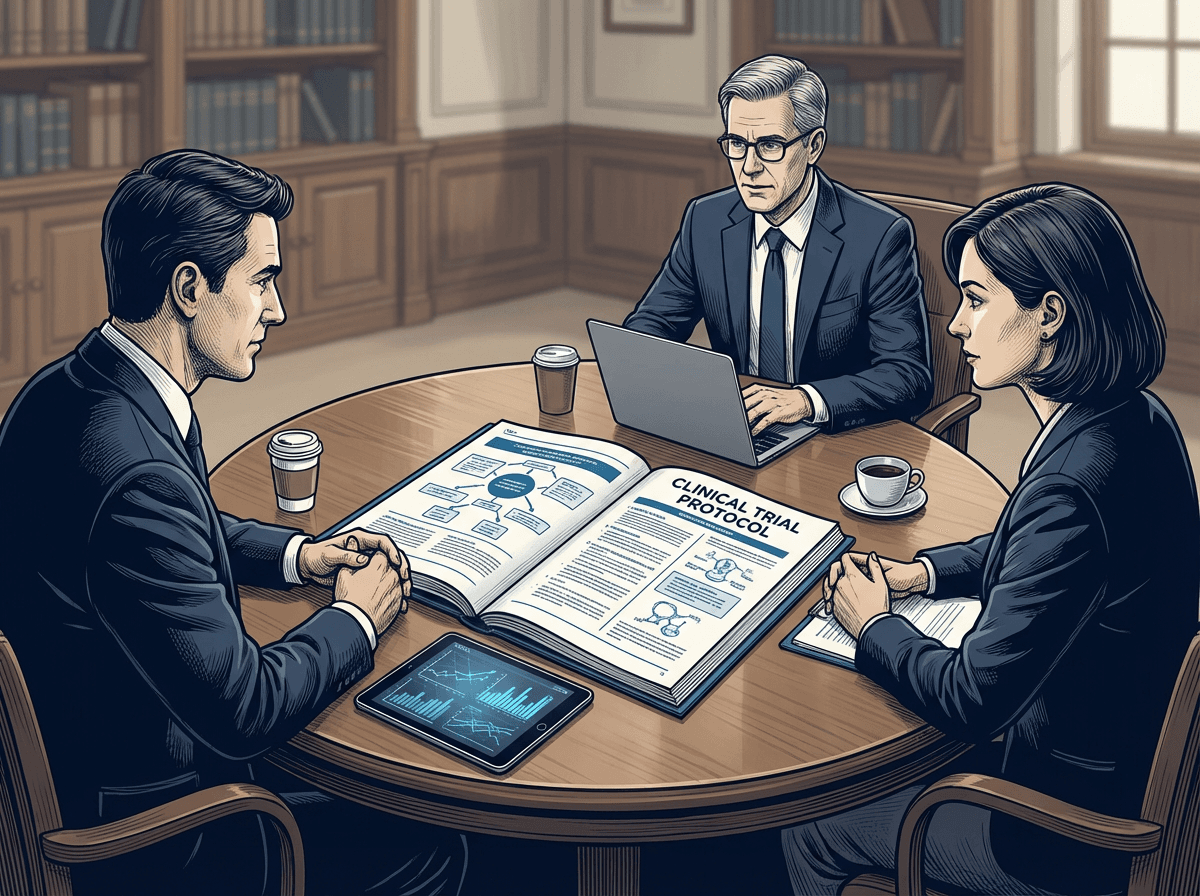 Sponsors collaborate with medical and statistical experts to design the clinical trial protocol.